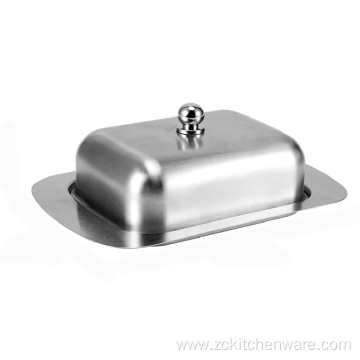 Kitchen Rectangle Stainless Steel Butter Dish With Cover